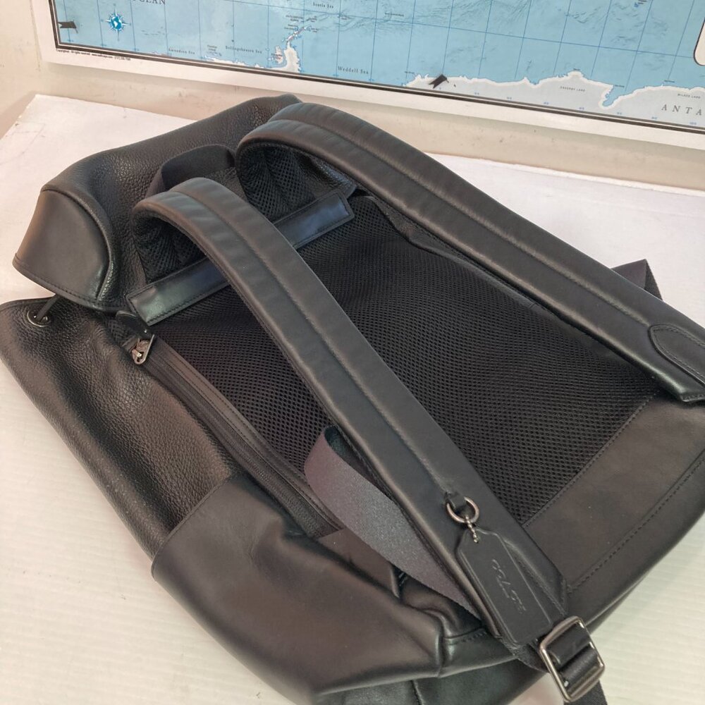 Coach Black Leather Men's Backpack - Picture 7 of 15